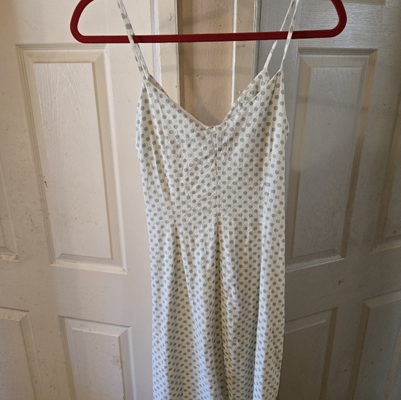 Polka dot, linen, midi dress. - Picture 5 of 5